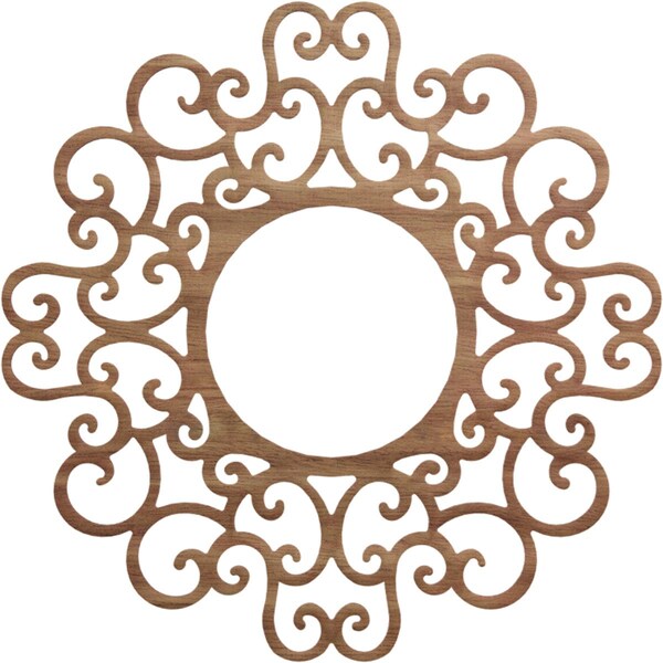 Ekena Millwork Reims Wood Fretwork Pierced Ceiling Medallion, Walnut, 34"OD x 13"ID x 1/4"T CMWP34X34X0250REWA - main